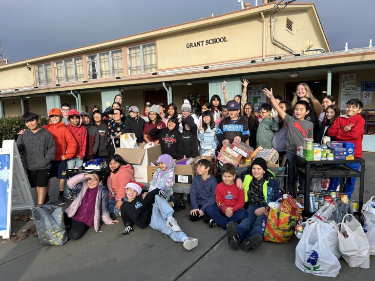 Photo of a group of students who supported a SLFHC food drive.